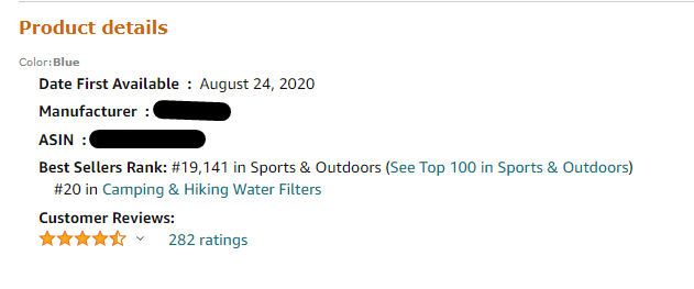 Товар на позиции 19141 в категории Sports & Outdoors и на позиции 20 в Camping & Hiking Water Filters.
