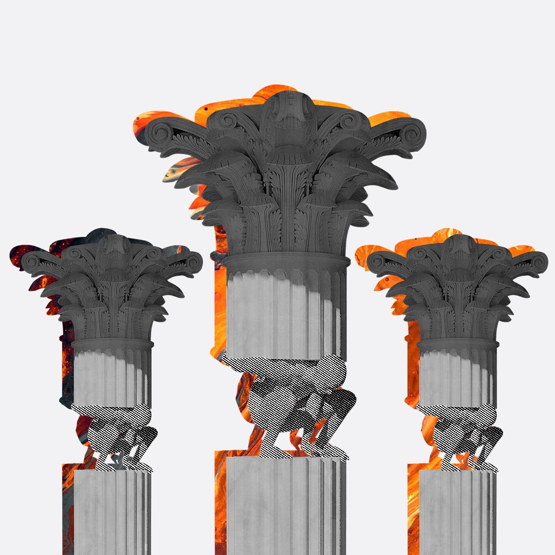 Римские колонны с атлантами иллюстрируют статью о столбцах отчета по facebook ads.