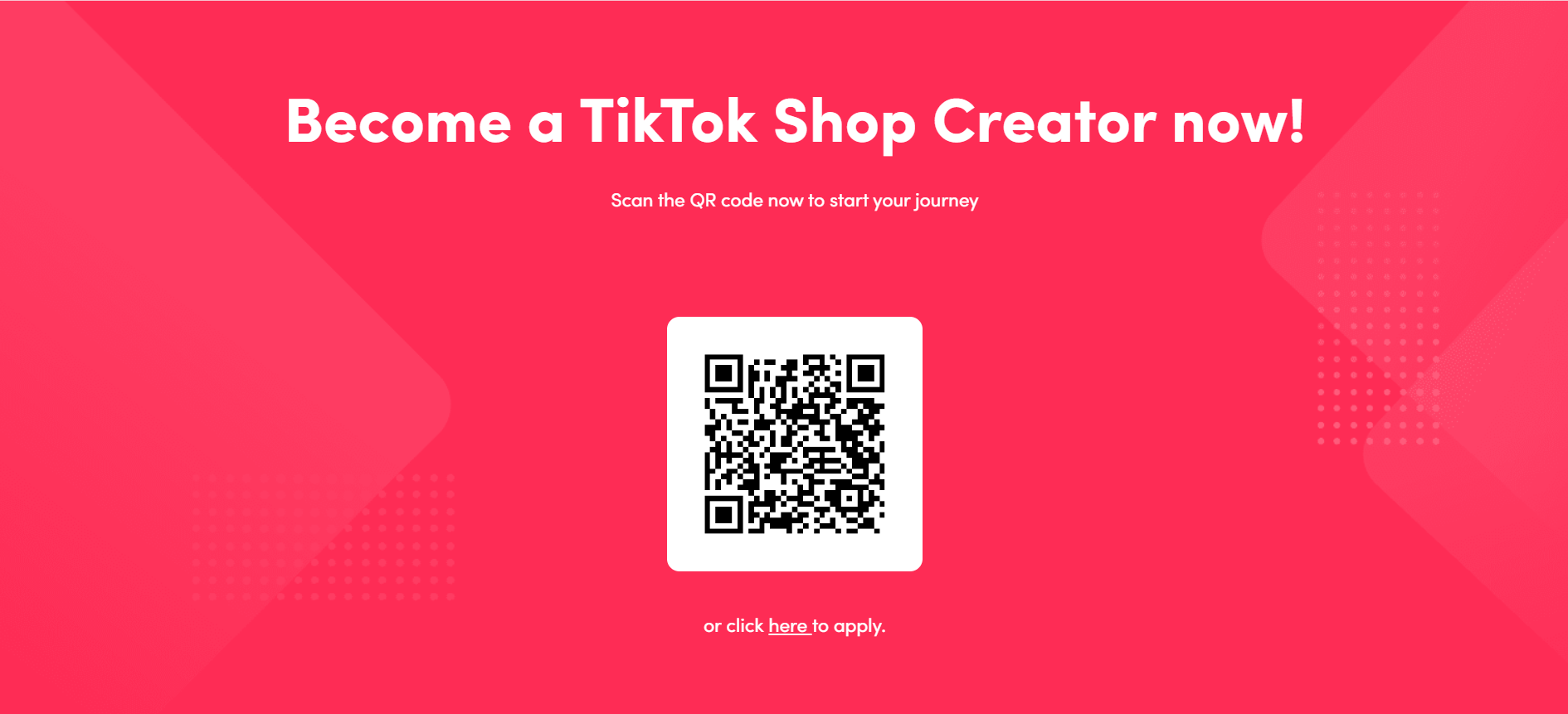 QR-код для регистрации в Tik Tok Shop.
