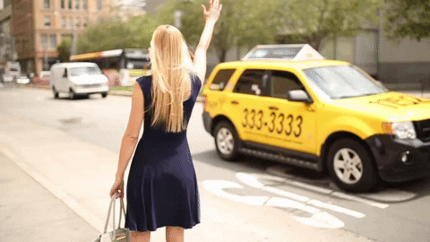 girl with taxi
